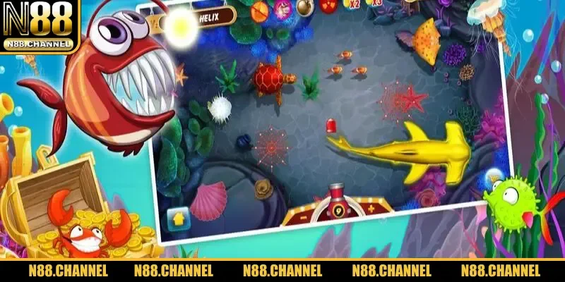 Nhiều vũ khí được kết hợp trong cách bắn cá trúng boss